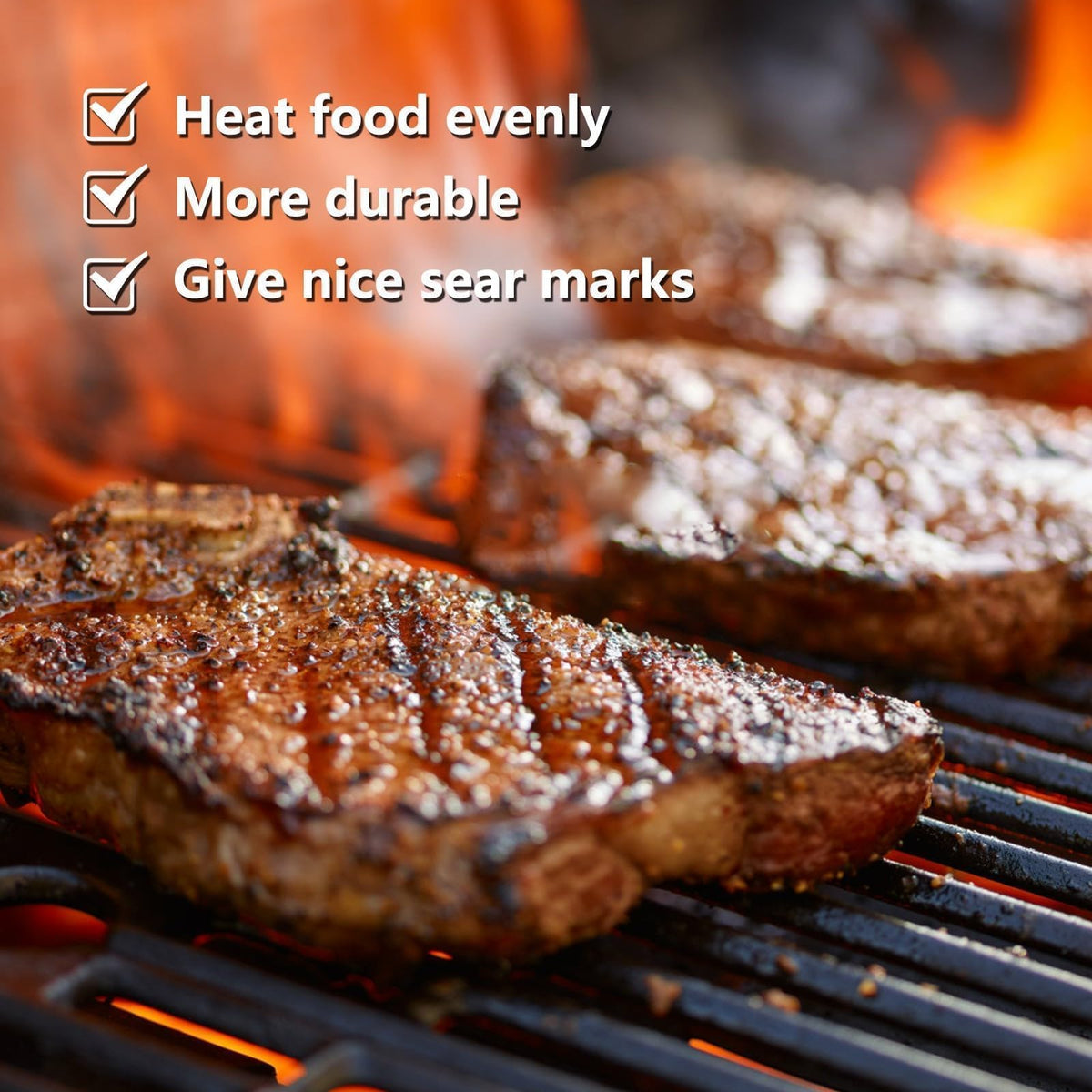 Uniflasy easy-clean surface supports quick post-cook cleanup on Weber Spirit grates.
