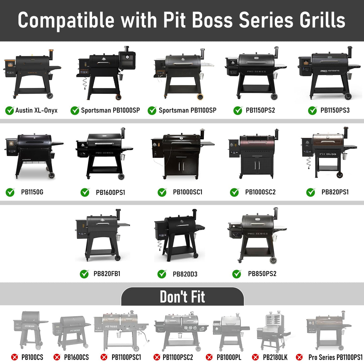 Uniflasy Flame Broiler Kit telescopic design extends for multiple Pit Boss models.