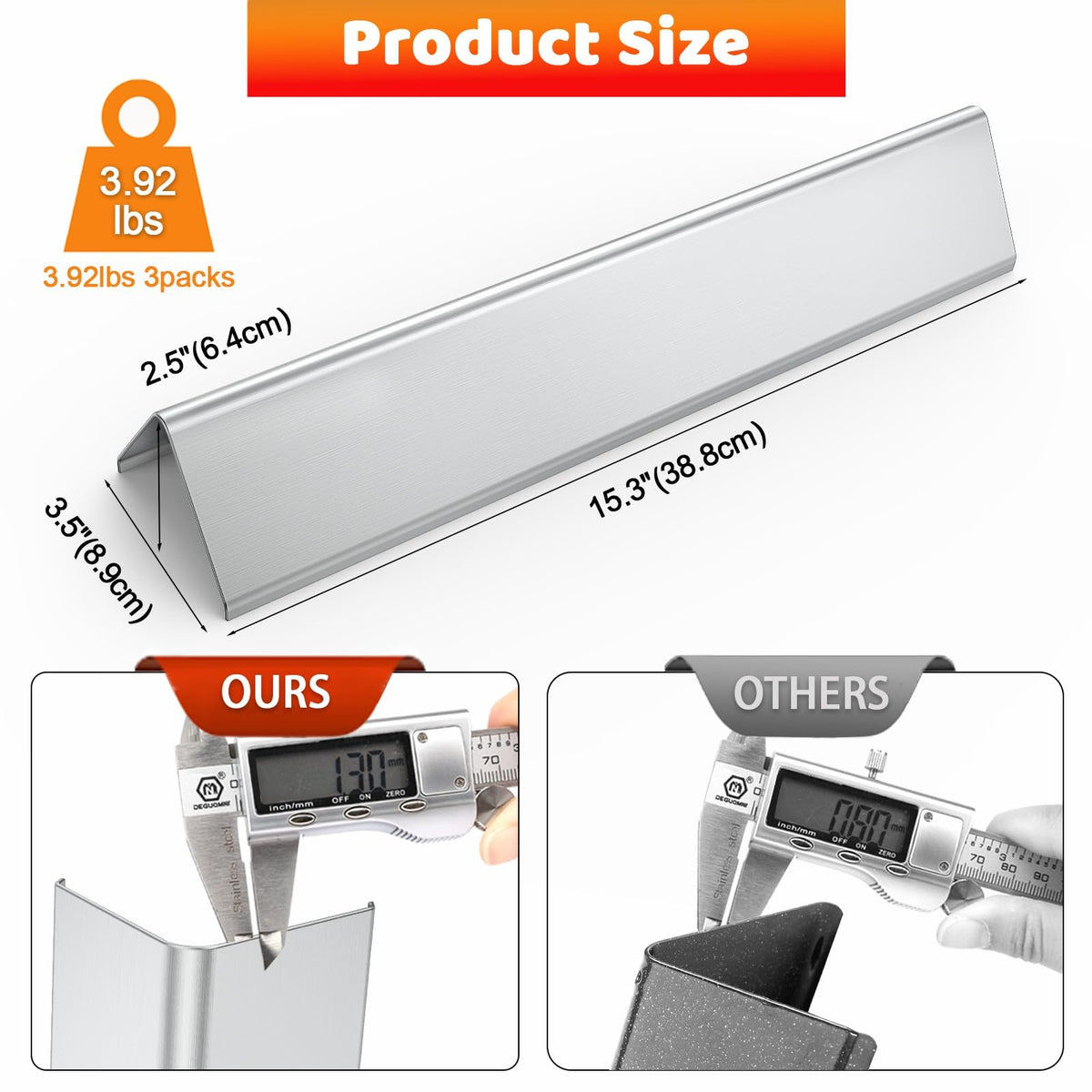 Uniflasy flavorizer bars for Weber Spirit I & II, maintain even heat and vaporize drippings.