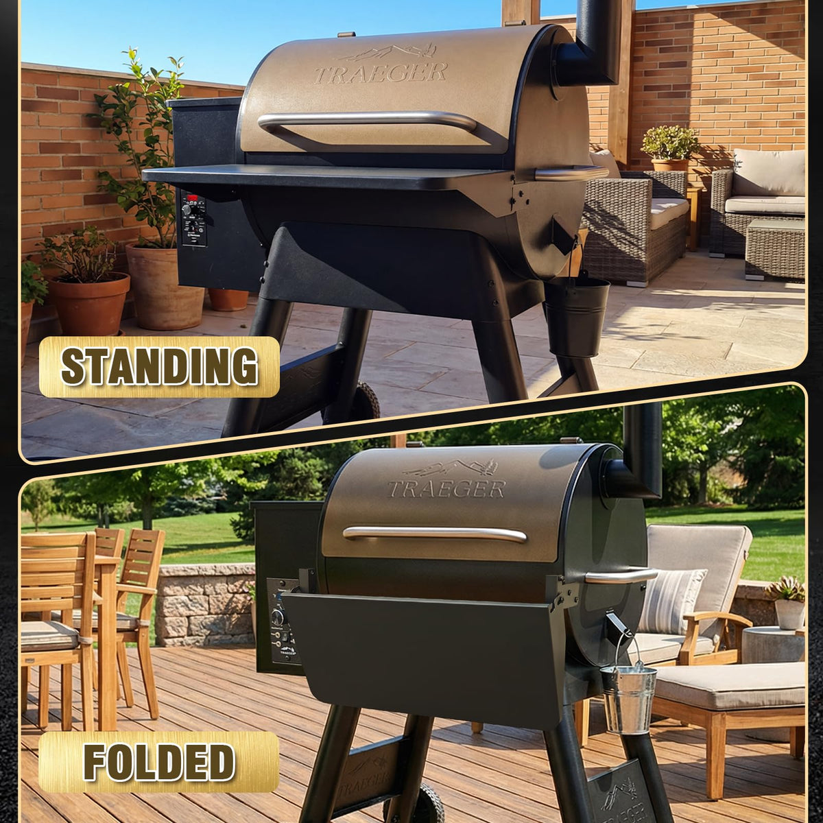Uniflasy shelf supporting up to 60 lbs for sturdy grilling prep