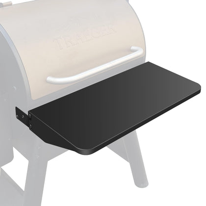 Uniflasy folding front shelf mounted on Traeger Pro 22 for extra prep space
