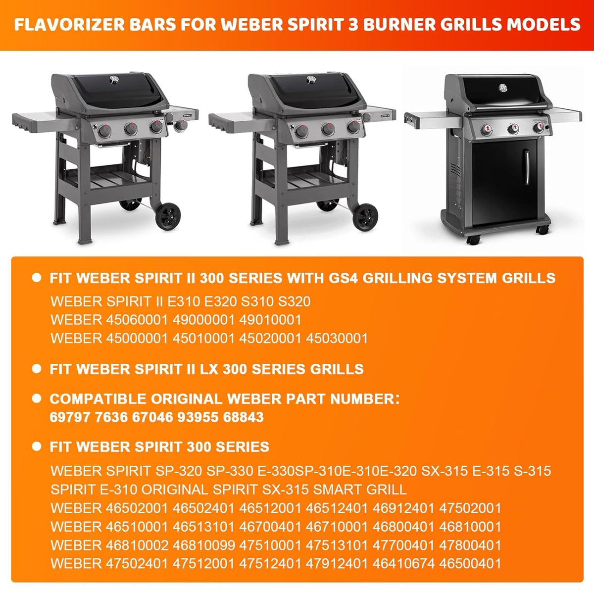Uniflasy Front-Control Kit compatible with Weber Spirit models
