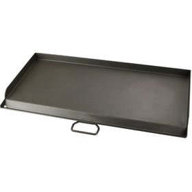 Uniflasy griddle on Camp Chef shows a roomy 14x32 inch cooking area
