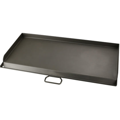 Uniflasy griddle on Camp Chef shows a roomy 14x32 inch cooking area