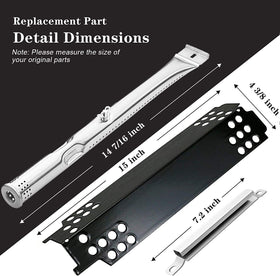 Uniflasy stainless burner tube ensures durable flame control.