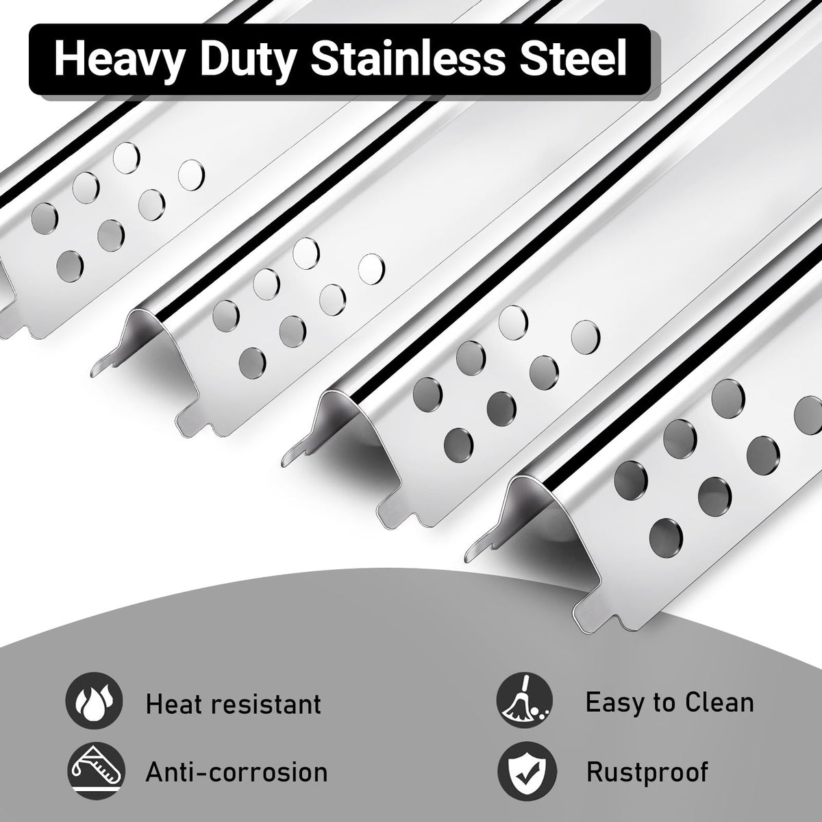 Uniflasy stainless steel burners provide even heat for reliable cooking