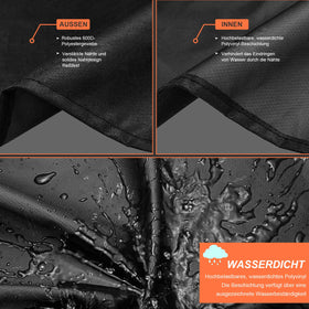Uniflasy grill cover showing adjustable drawstring for windproof security.
