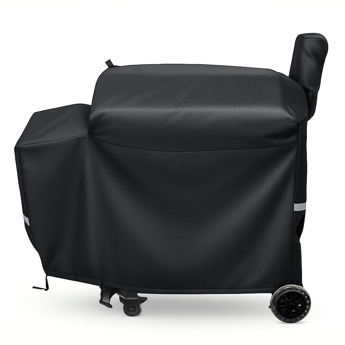 Uniflasy grill cover on Recteq RT680/RT1250 setup, secure fit for outdoor protection.
