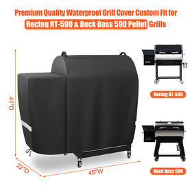 Uniflasy waterproof 600D grill cover with PVC liner guards against wind