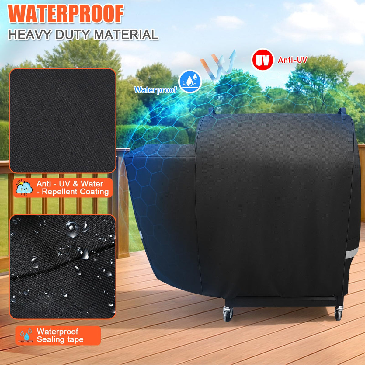 Uniflasy windproof design with elastic drawstrings protects during storms