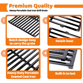 Heat retention and bold sear marks enhance steaks, burgers, and veggies.