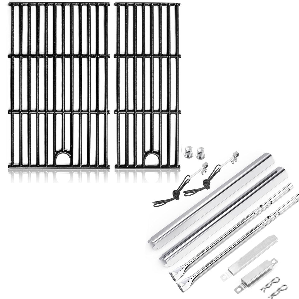 Uniflasy grill grates kit for Char-Broil 2-burner offers even heat for searing