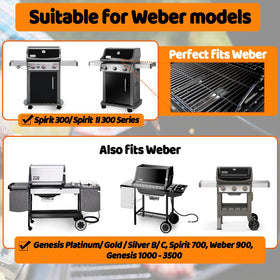 Uniflasy porcelain-enameled cast iron grates resist sticking for easier cleaning.