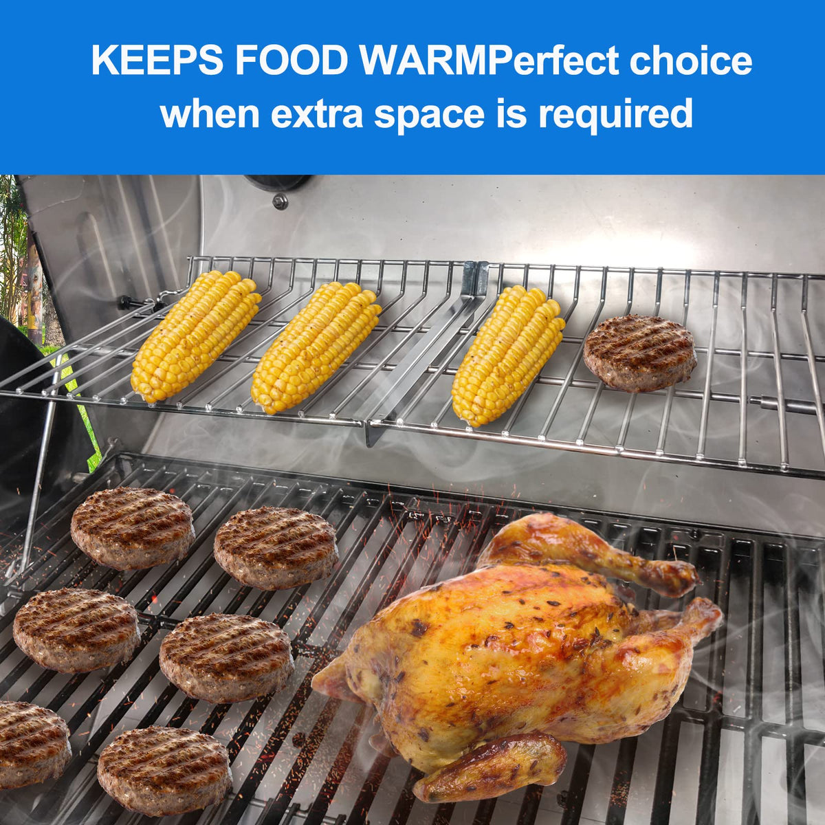 Uniflasy grill warming rack durability uses heavy-duty material for long-lasting grills.