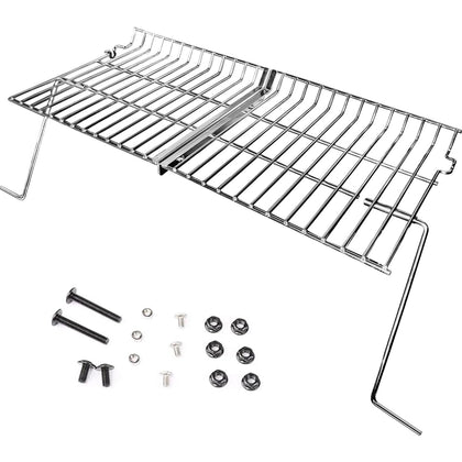 Uniflasy grill warming rack installation shows secure fit for Char Griller models.