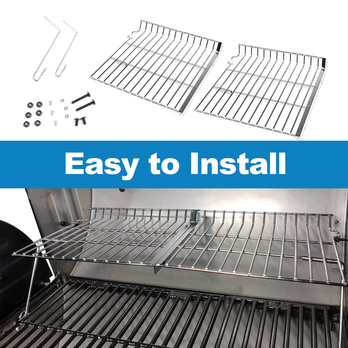 Uniflasy grill warming rack keeps foods warm while you grill underneath.