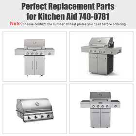 Uniflasy heat plate set for KitchenAid 4-burner grills improves heat consistency
