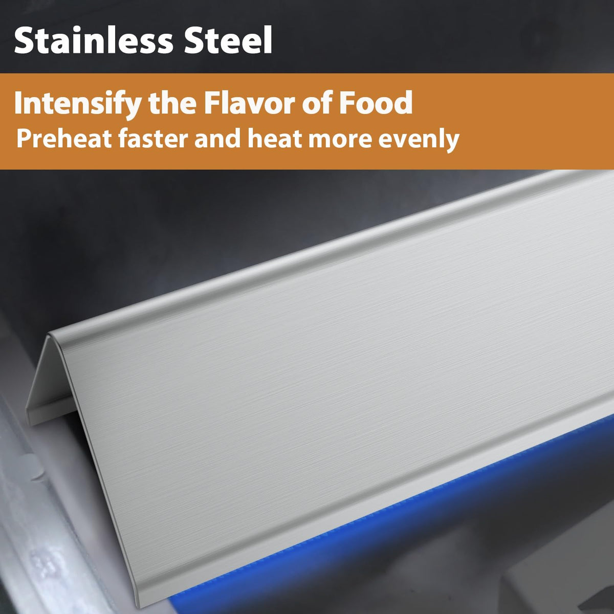 Uniflasy heat plate stainless steel for Spirit grills, corrosion resistant and long-lasting.