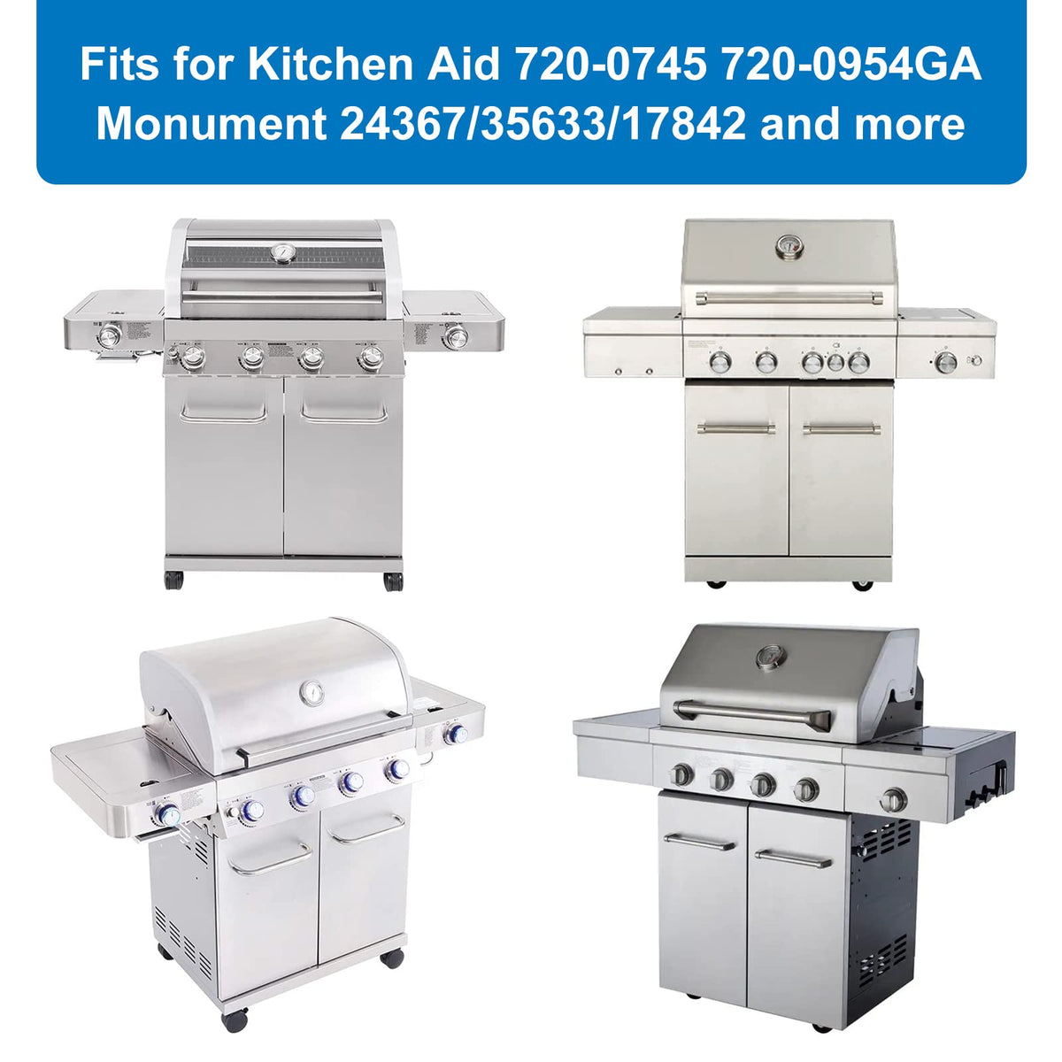 Uniflasy heat plates for Monument 17842, side view, protects burners and simplifies cleaning.