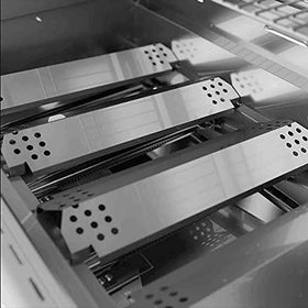 Uniflasy heat shield protects burners from drips on Nexgrill 720-0830H.
