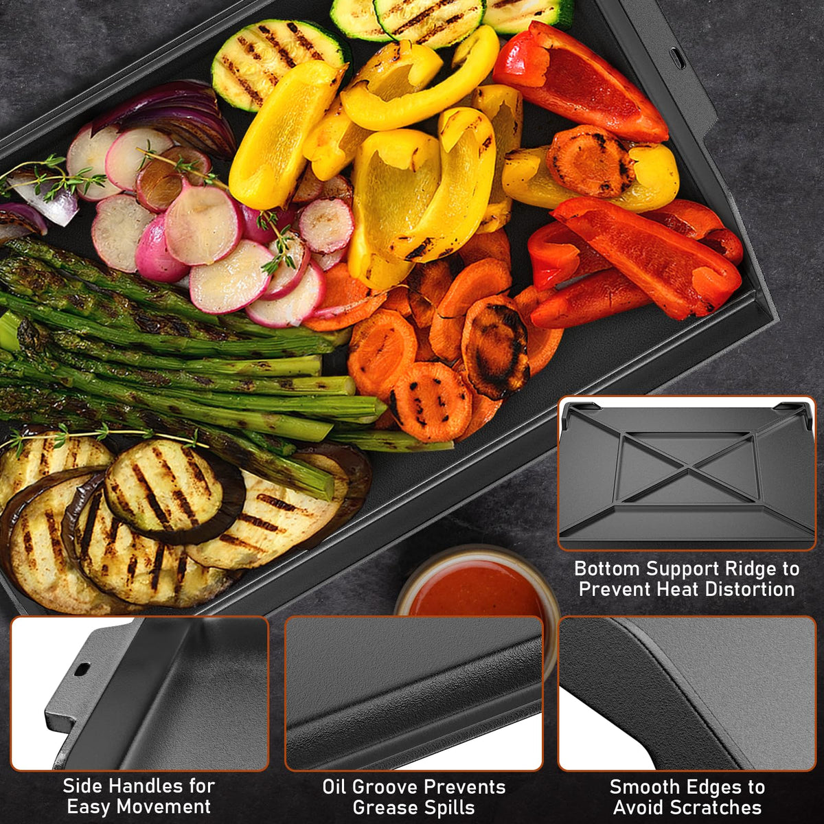 Uniflasy high-heat enamel withstands intense grilling sessions without warping