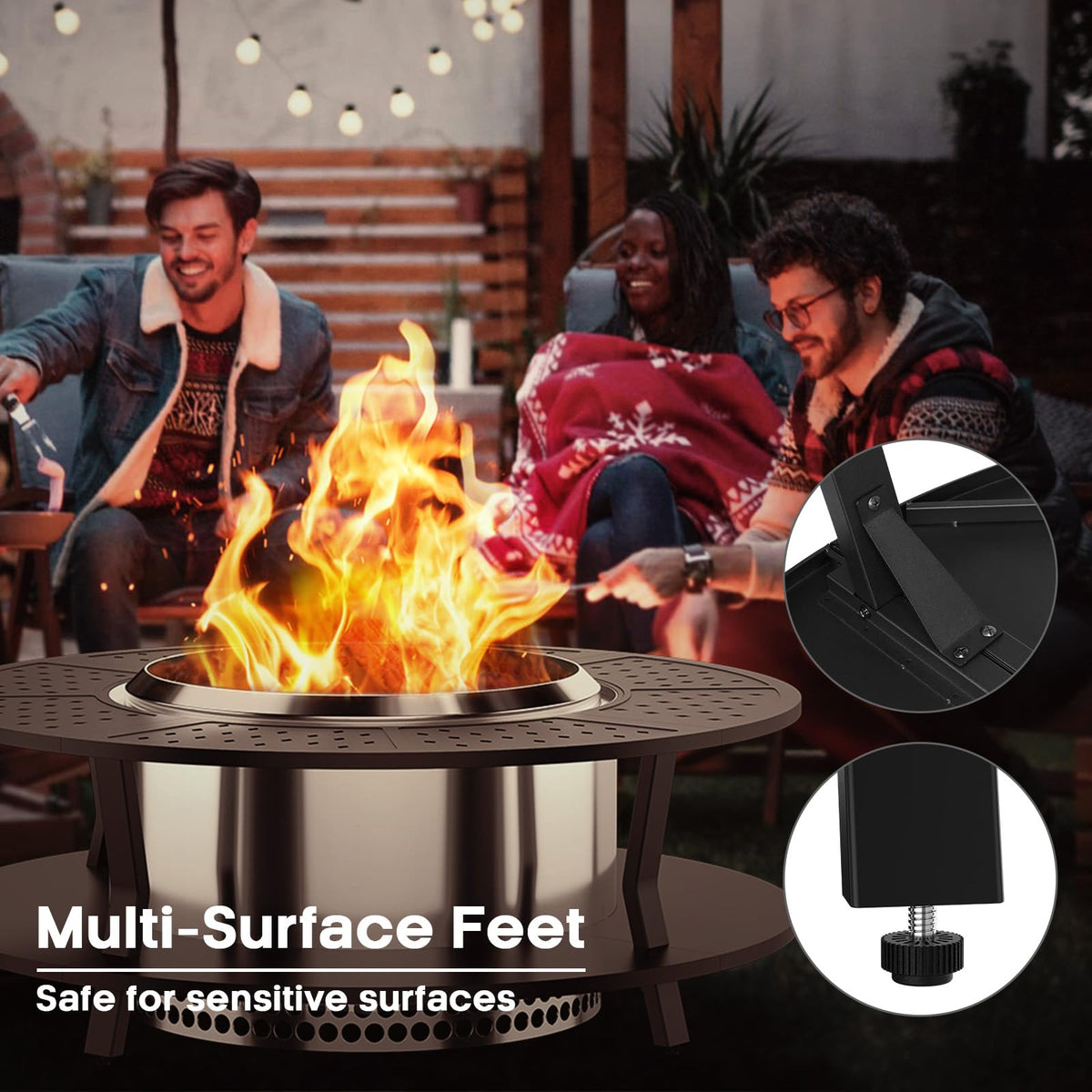 Uniflasy outdoor table surround enhances patio area during gatherings