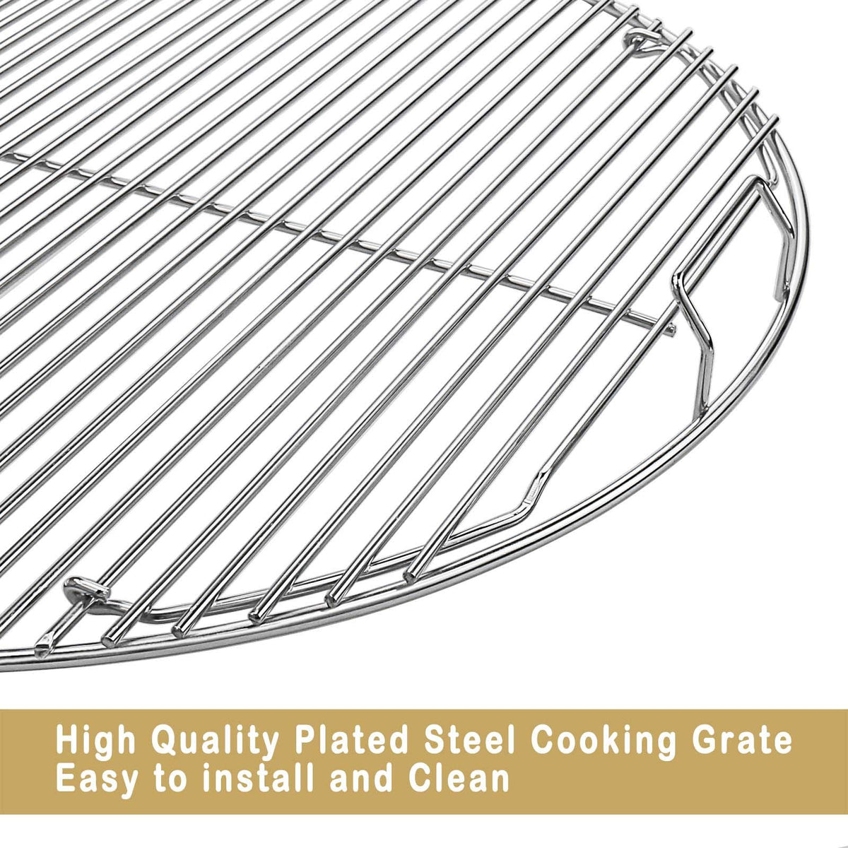 Uniflasy plated steel features; non-stick surface aids quick cleanup.