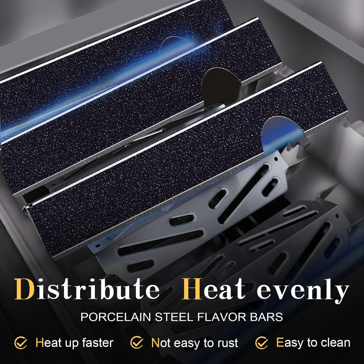 Uniflasy snowflake porcelain-enamel finish resists wear at high temperatures