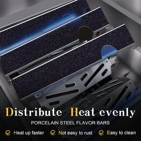 Uniflasy snowflake porcelain-enamel finish resists wear at high temperatures