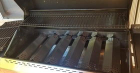 Uniflasy porcelain-enameled heat plate for Nexgrill protects burners and spreads heat.
