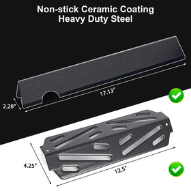 Uniflasy porcelain heat deflectors for 17-inch kit prevent hotspots and flare-ups.
