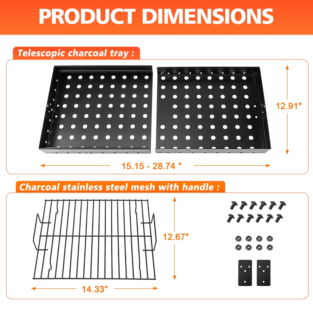 Uniflasy powder-coated stainless steel construction withstands high heat during grilling sessions.