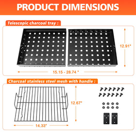 Uniflasy powder-coated stainless steel construction withstands high heat during grilling sessions.