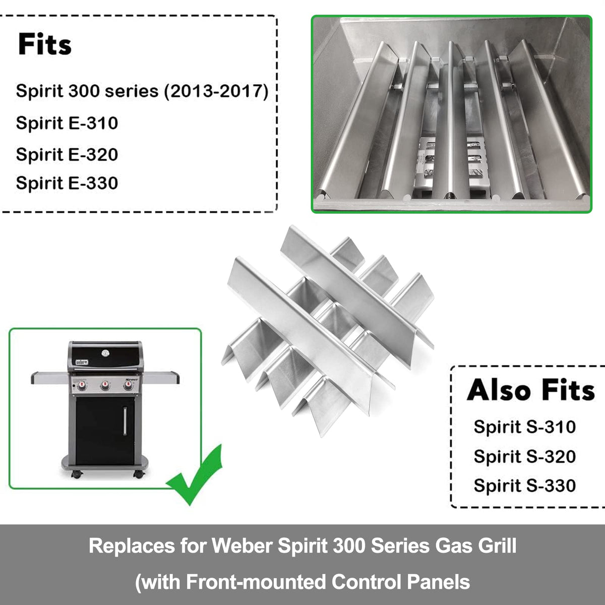 Uniflasy 15.3-inch flavorizer bars measure precisely for a seamless drop-in fit