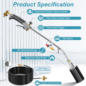 Uniflasy propane torch safety valve and certification ensure safe operation.