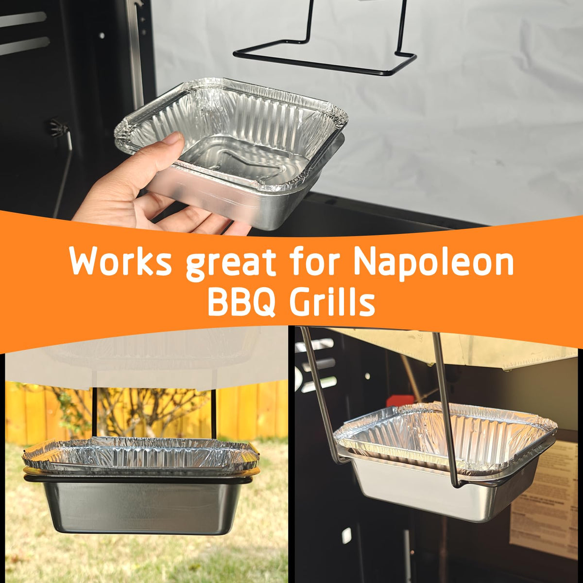 Uniflasy Rogue/Mirage grease pan keeps grill clean during cooks
