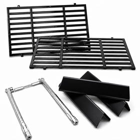 Uniflasy Spirit E210 flavorizer bars on Weber grill improve heat distribution and reduce flare-ups