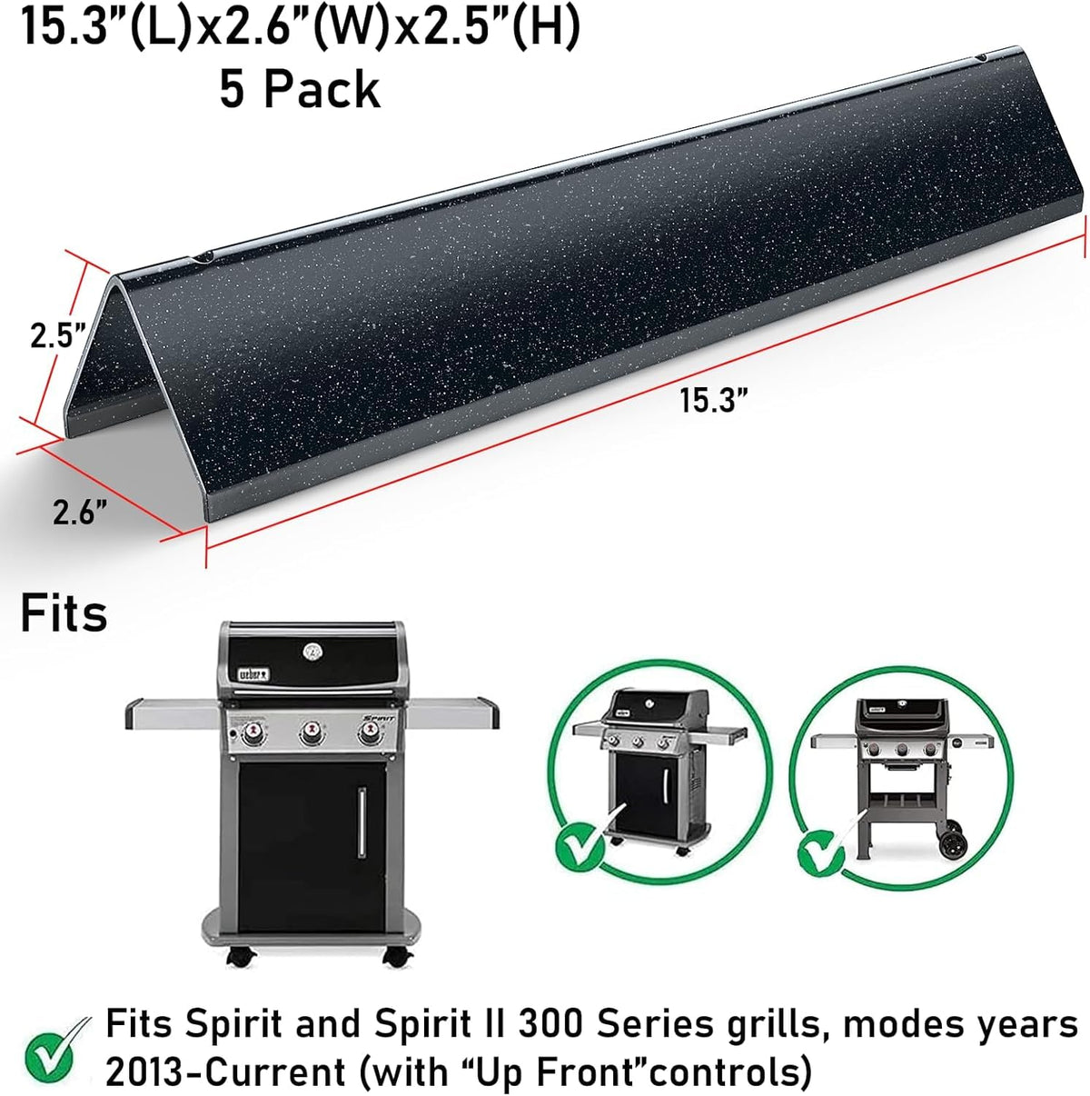 Uniflasy snow-point porcelain coating keeps flavorizer bars looking new longer.