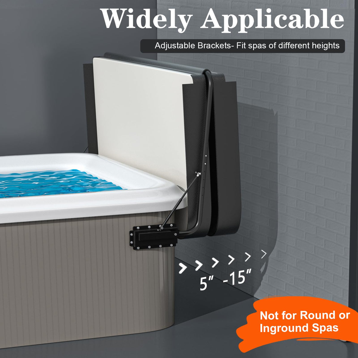 Uniflasy stable-support spa cover lifter keeps the lid secure during use