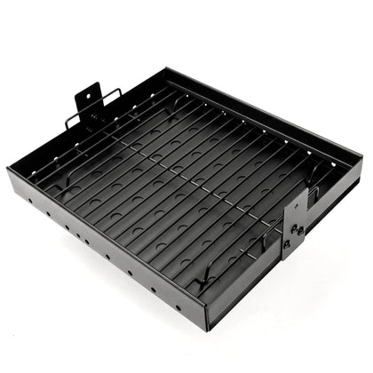 Uniflasy stretchable tray extends 15-28 inches for multiple grills, enabling flexible setup.
