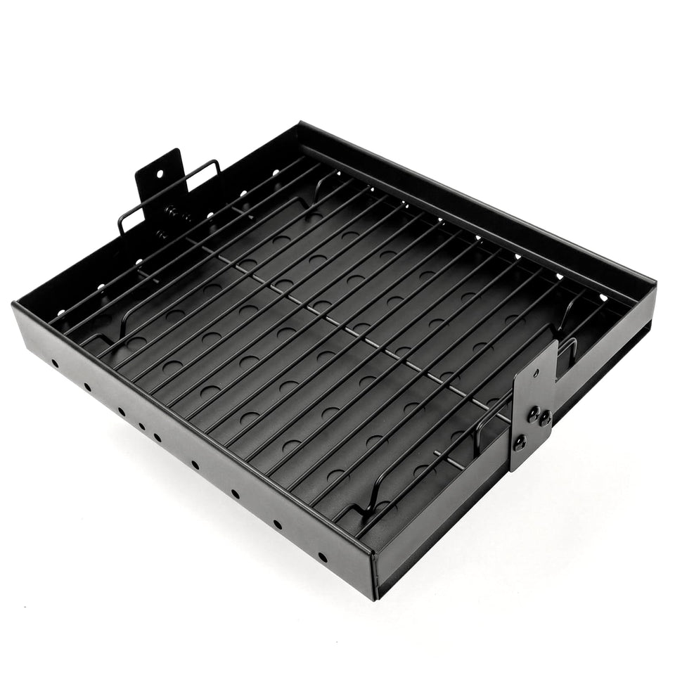 Uniflasy stretchable tray extends 15-28 inches for multiple grills, enabling flexible setup.