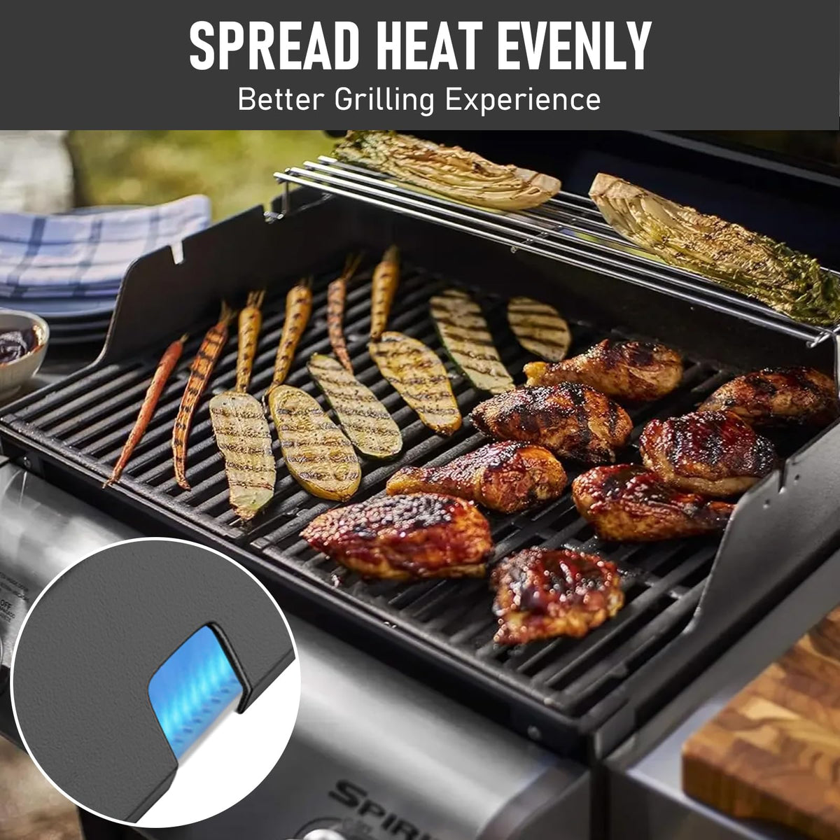 Uniflasy flavorizer bars vaporize juices to help aroma while cooking