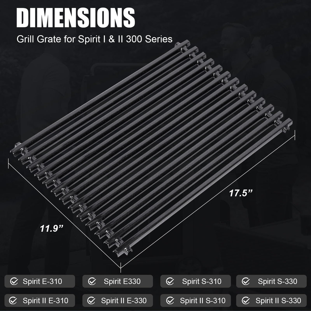 Uniflasy Genesis 17.4-inch grates with porcelain-enameled steel durability