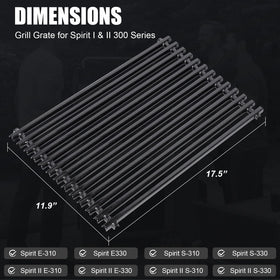 Uniflasy Genesis 17.4-inch grates with porcelain-enameled steel durability