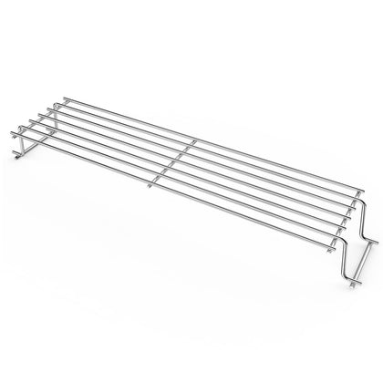 Uniflasy warming rack inside the Weber Spirit 300 grill expands cooking space for more dishes