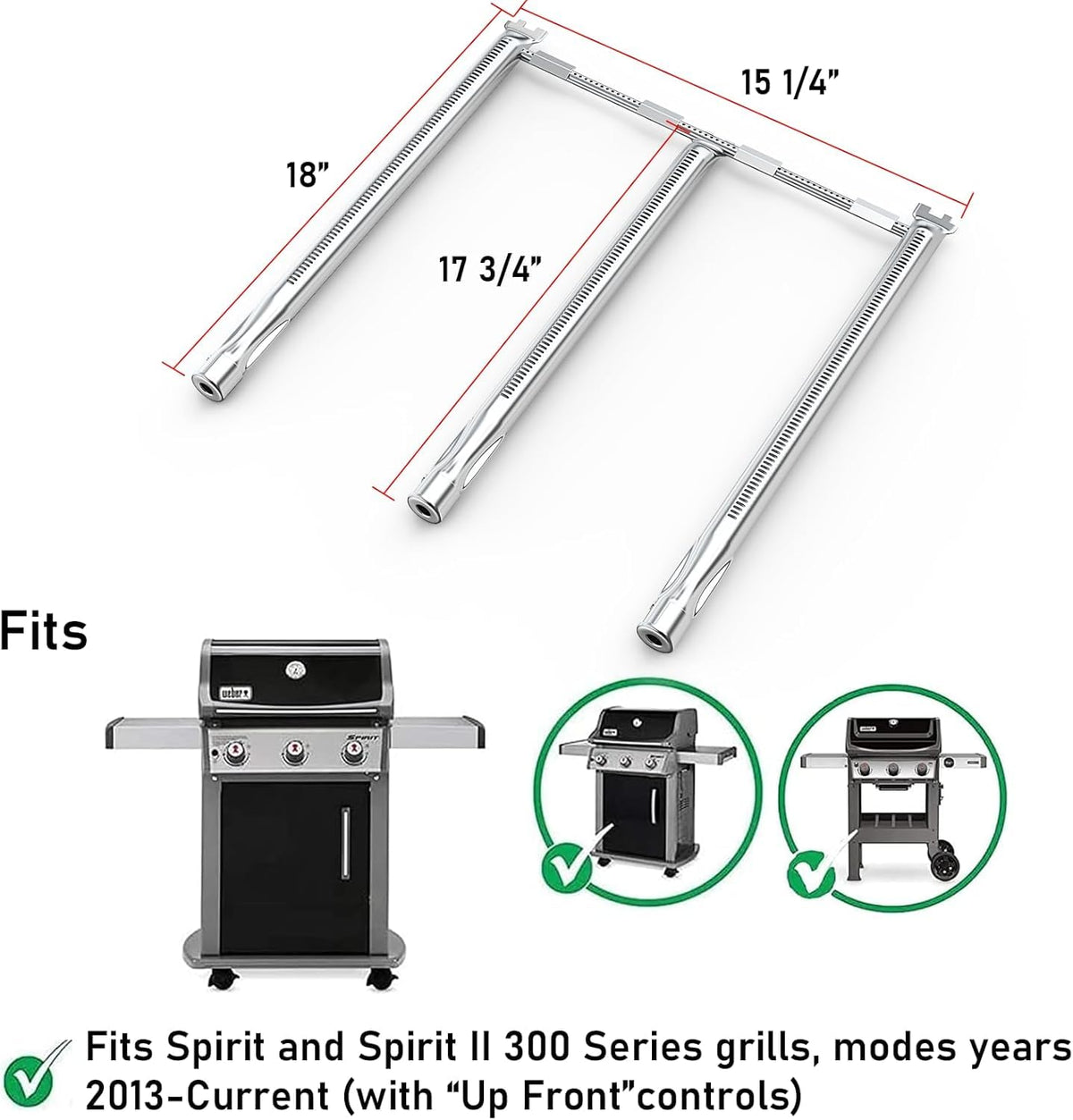 Uniflasy front-control design fits Weber Spirit 300 Series for easy installation