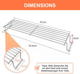 Uniflasy stainless steel warming rack for Spirit II 200 Series adds space for sides.