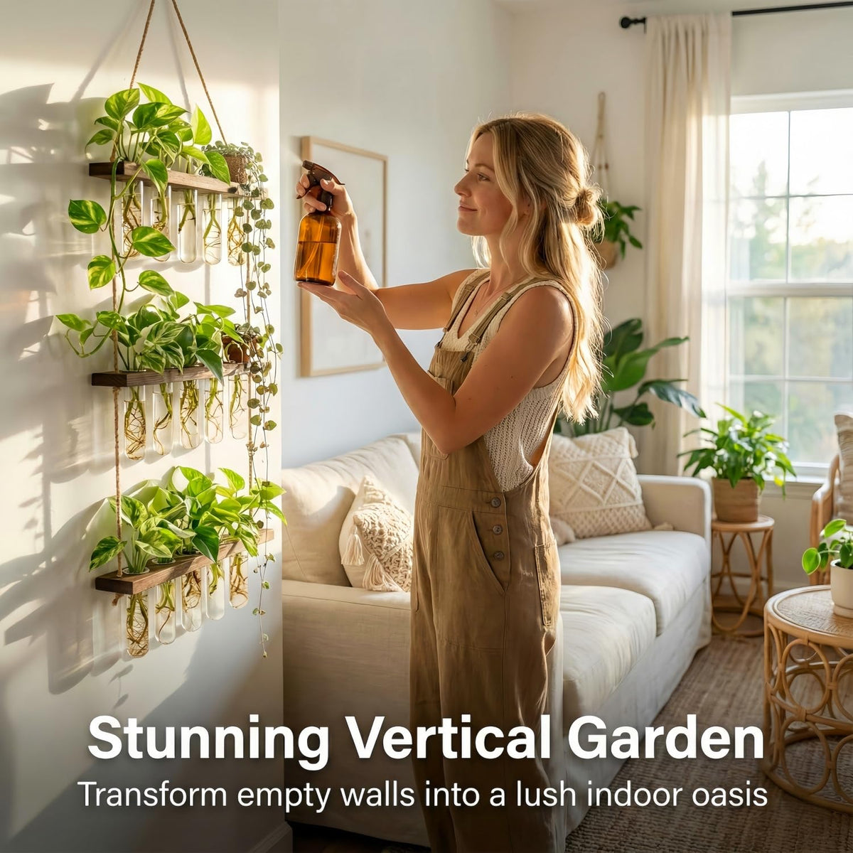 Unijoy hydroponic tubes—crystal-clear vases show root growth.