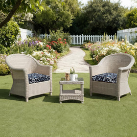 UNIKOME cushions sized 18.5 by 16 by 3 inches for outdoor seating.