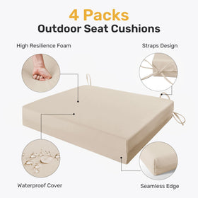 UNIKOME cushion with slip straps closeup showing secure chair fit